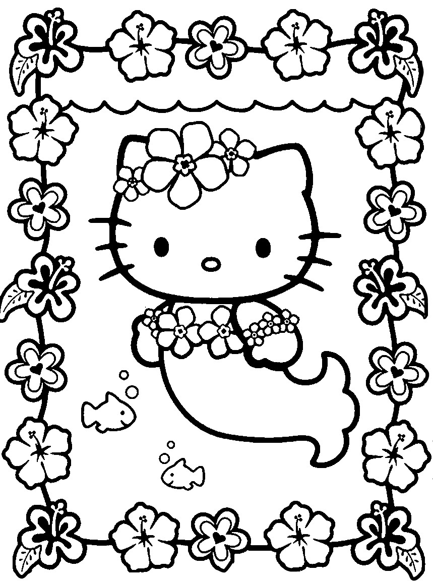 Online Printable Coloring Pages For Girls
 Free Printable Hello Kitty Coloring Pages For Kids