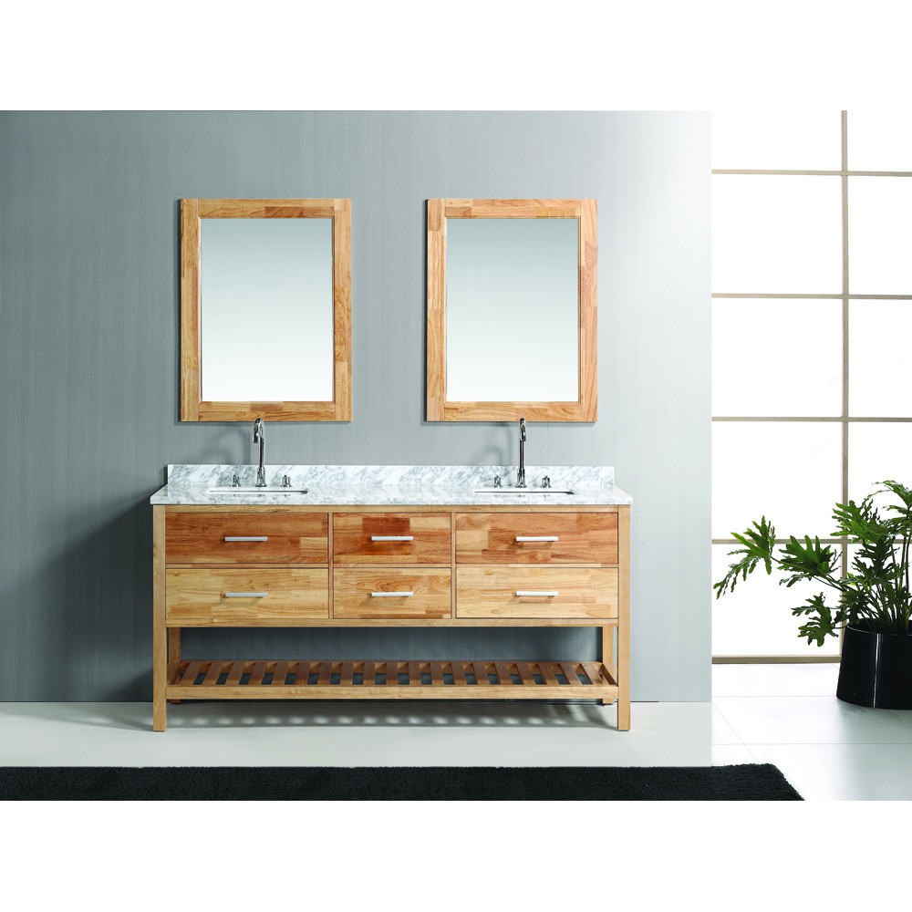 Open Bottom Bathroom Vanities
 Design Element London 72" Double Bathroom Vanity Set with