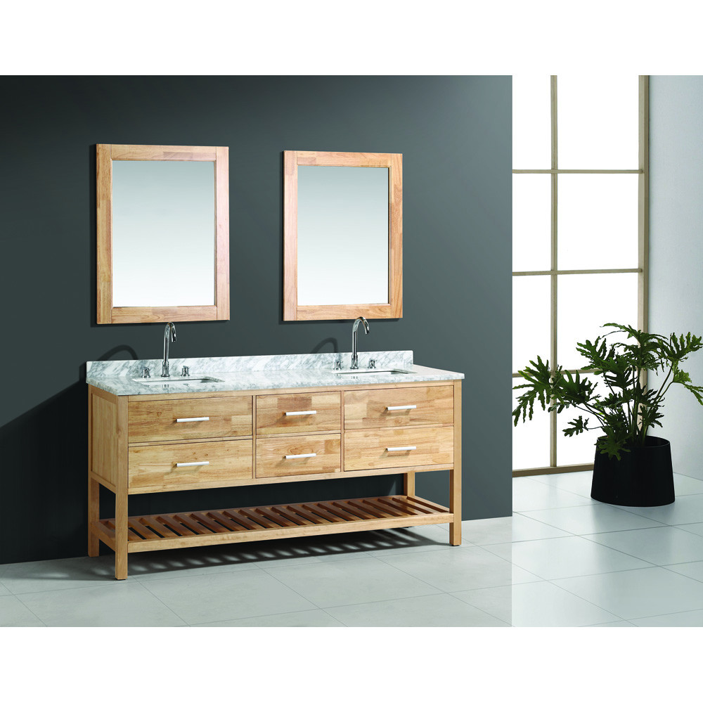 Open Bottom Bathroom Vanities
 Design Element London 72" Double Bathroom Vanity Set with