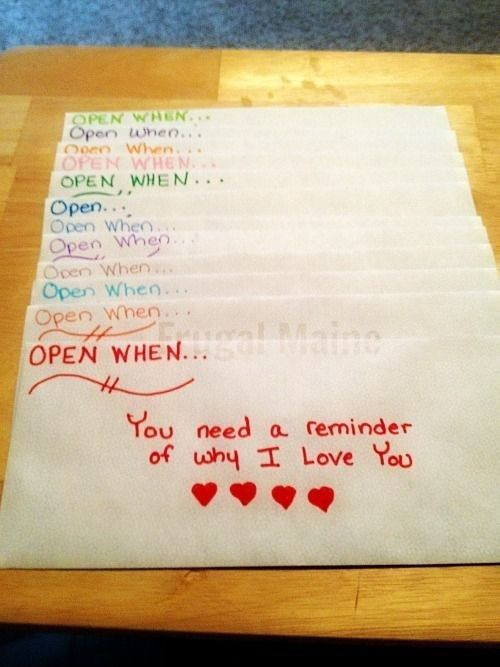 Open When Gift Ideas For Boyfriend
 Romantic letters for him to open in the future