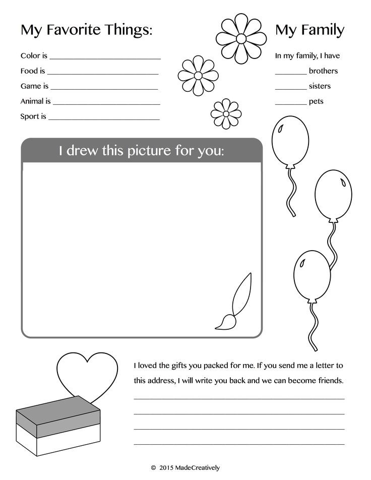 Operation Christmas Child Coloring Pages
 About Me Coloring Pages