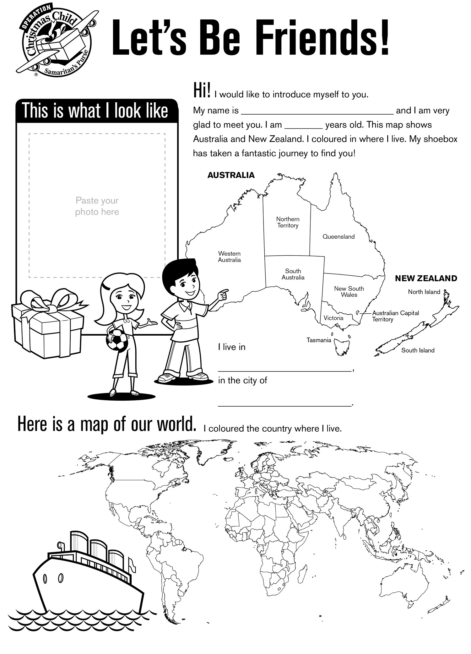 Operation Christmas Child Coloring Pages
 Operation Christmas Child colouring page 98five 98five