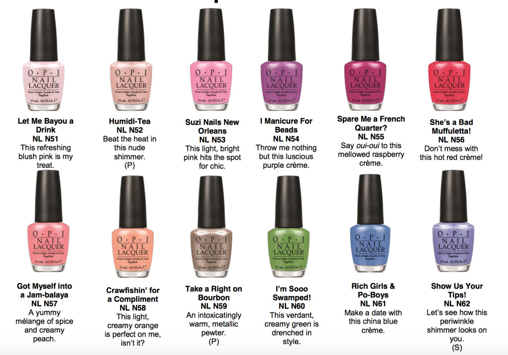 Opi Nail Colors Names
 OPI New Orleans spring nail colors The Daily Details