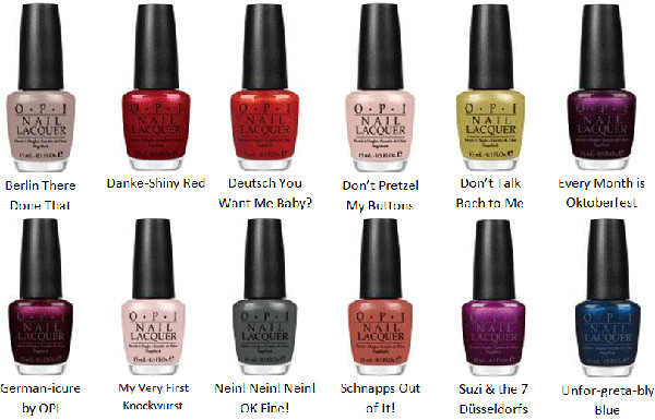 Opi Nail Colors Names
 OPI’s Germany Collection for Fall
