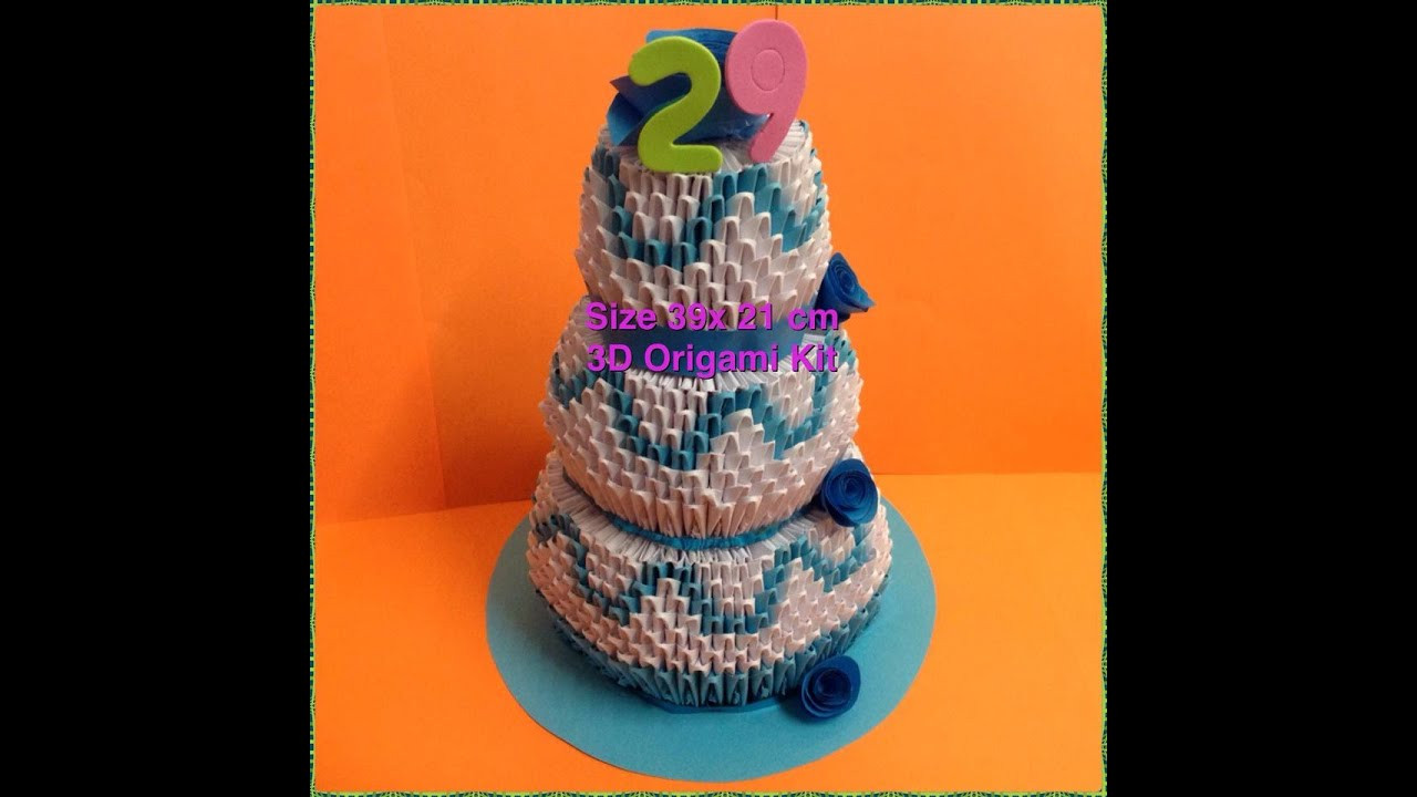 Origami Birthday Cake
 3D Origami Birthday Cake Tutorial