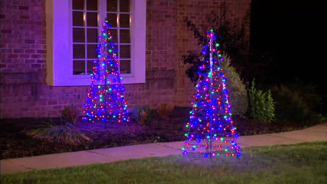 Outdoor Christmas Tree
 Pre Lit LED 5 Fold Flat Outdoor Christmas Tree by Lori