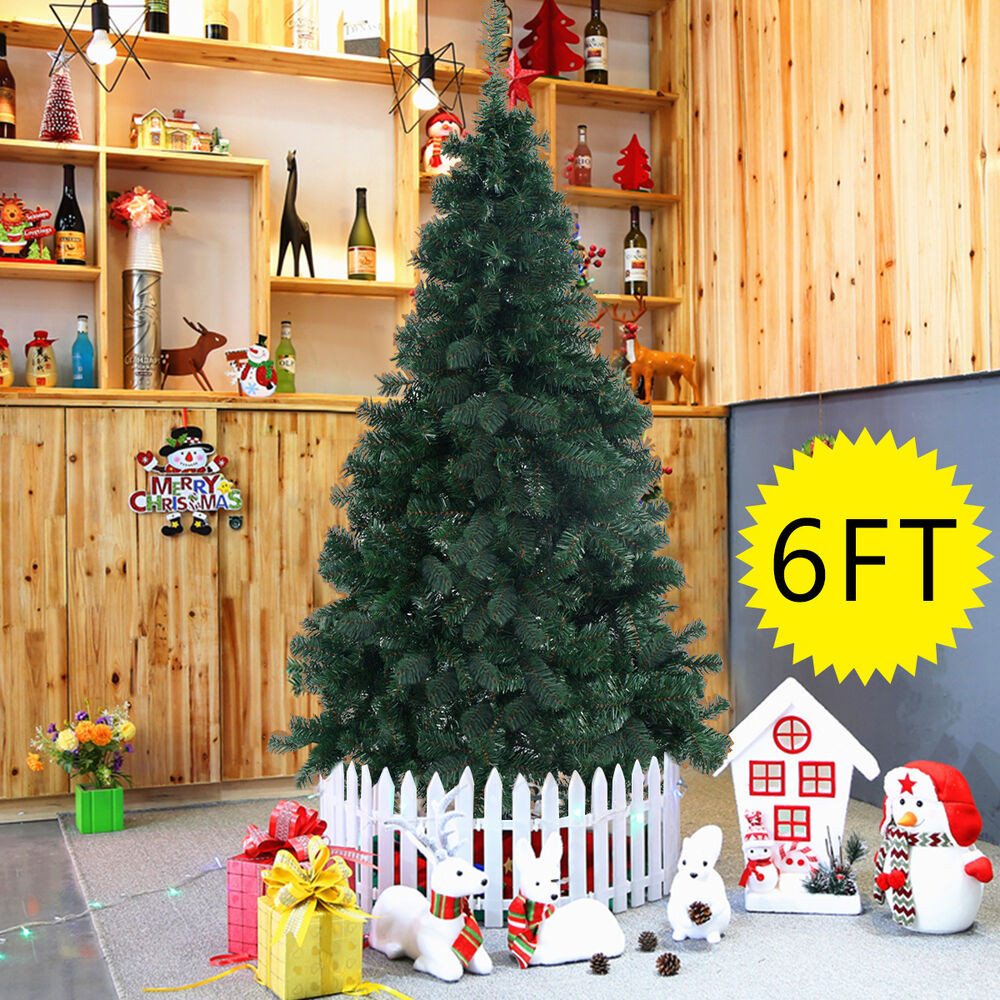 Outdoor Christmas Tree
 6Ft Artificial PVC Christmas Tree W Stand Holiday Season