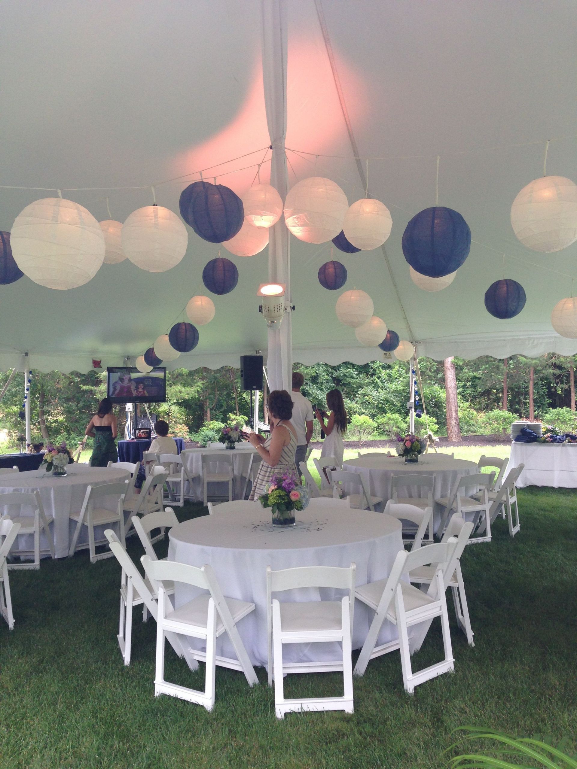 Outdoor College Graduation Party Ideas
 Tented blue and white graduation party