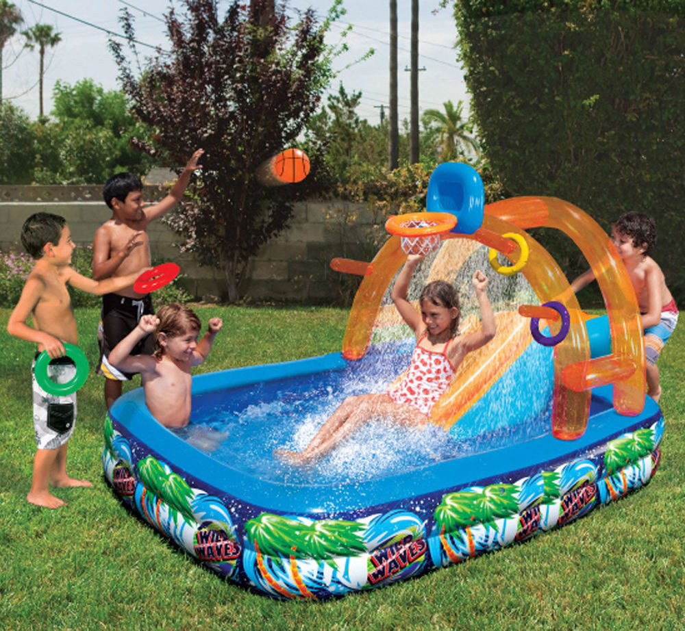 Outdoor Kids Toys
 Inflatable Water Slide Outdoor Pool Kids Fun Backyard Play