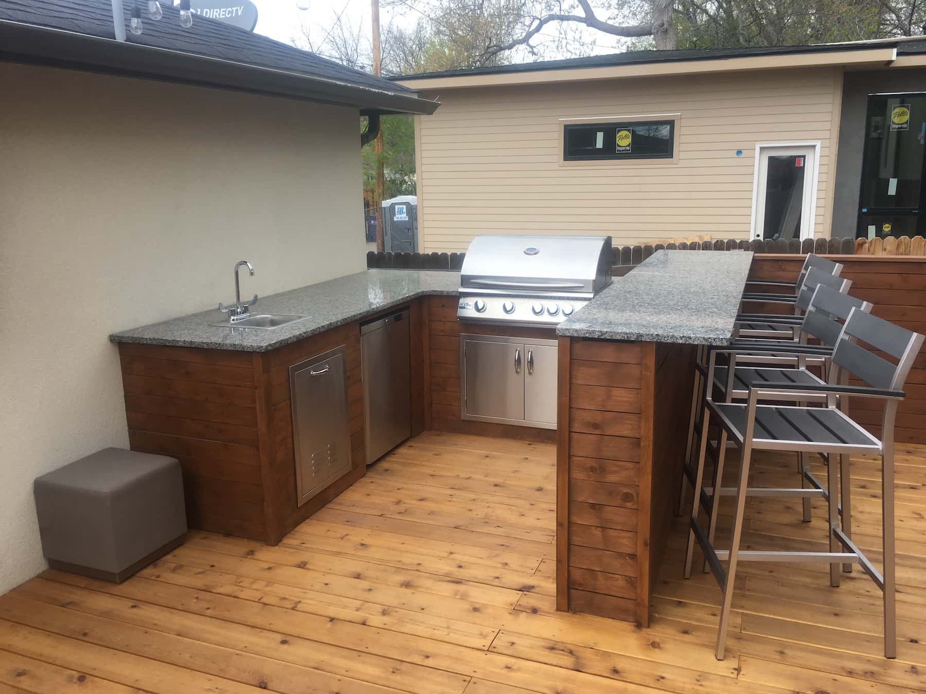 Outdoor Kitchen On Wood Deck
 Wood Deck With Custom Railing Denver Roof Decks