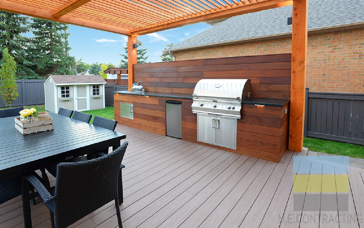 Outdoor Kitchen On Wood Deck
 posite Deck & Pergolas with Outdoor Kitchen Latest