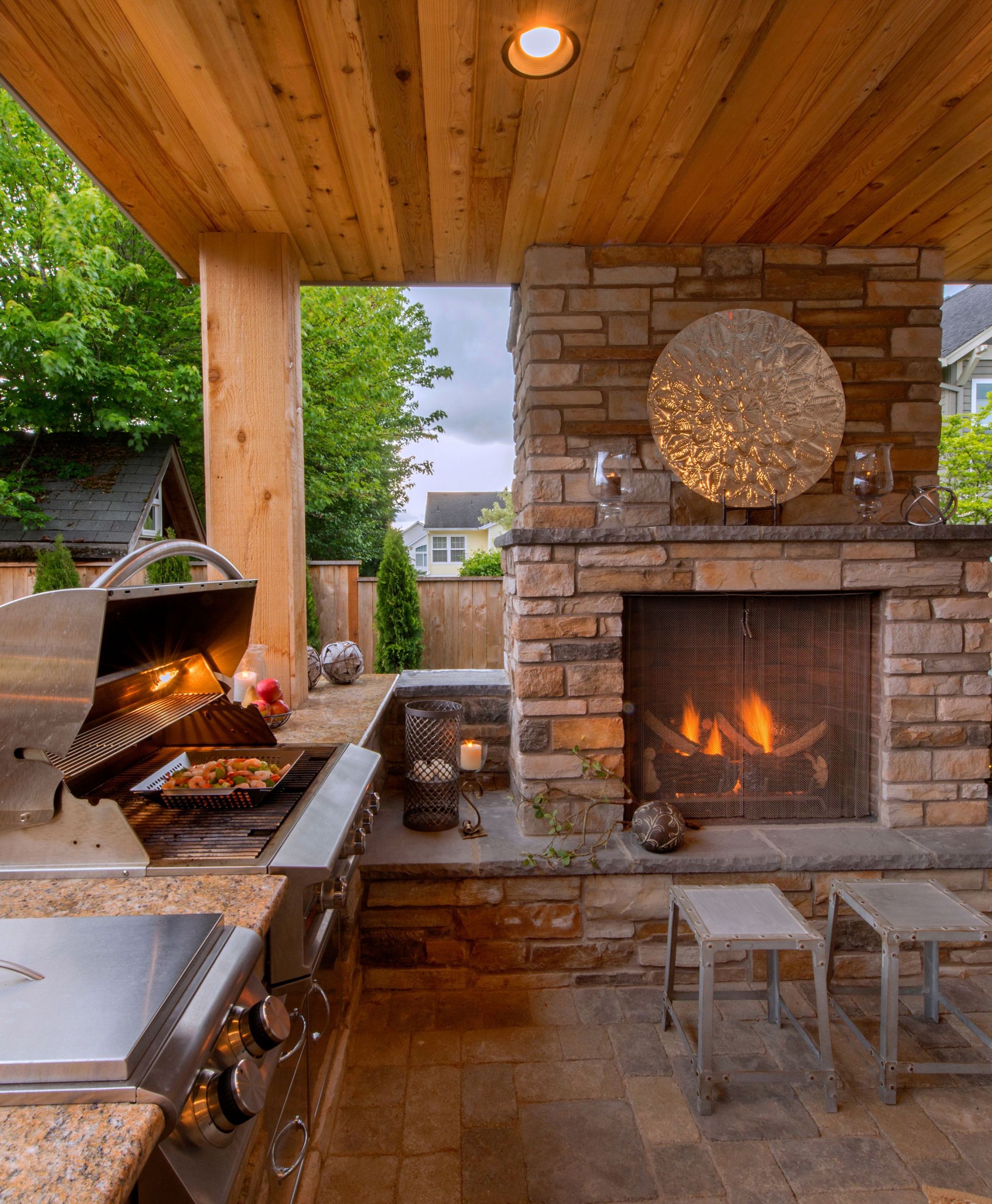 Outdoor Kitchen With Fireplace Designs
 Pin by Outdoor Living on Outdoor Kitchen