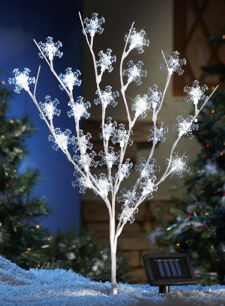 Outdoor Lighted Christmas Trees
 40" SOLAR LIGHTED TREE STAKE OUTDOOR CHRISTMAS SNOWFLAKE