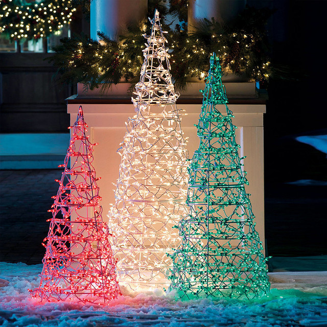 Outdoor Lighted Christmas Trees
 72" Transparent Lighted Cone Tree Frontgate Christmas