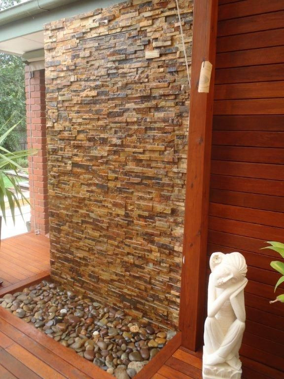 Outdoor Wall Fountains DIY
 DIY Wall Cascading Water Features with Stone Cladding in