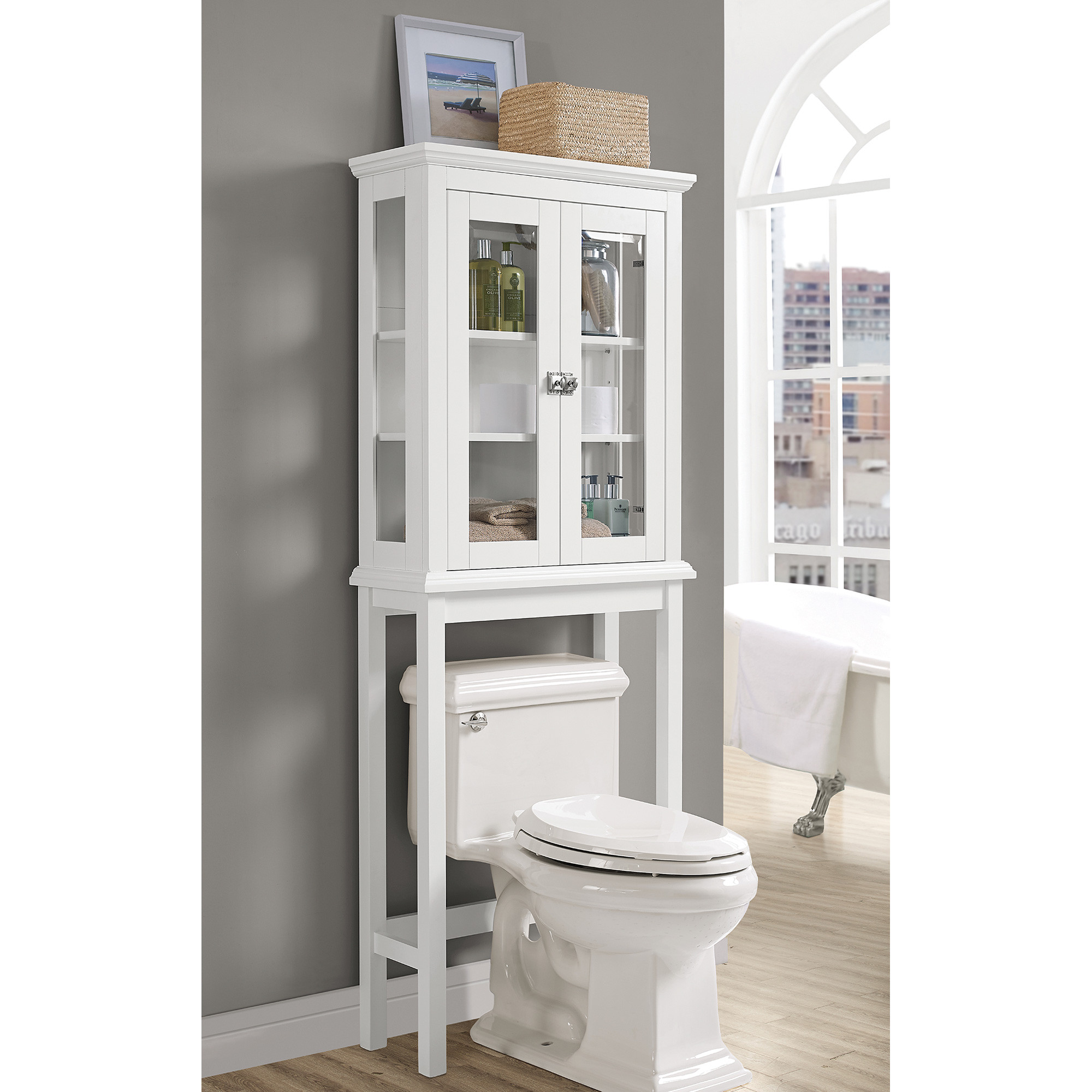 Over Toilet Bathroom Storage
 Linon Scarsdale Over Toilet Storage Cabinet — White