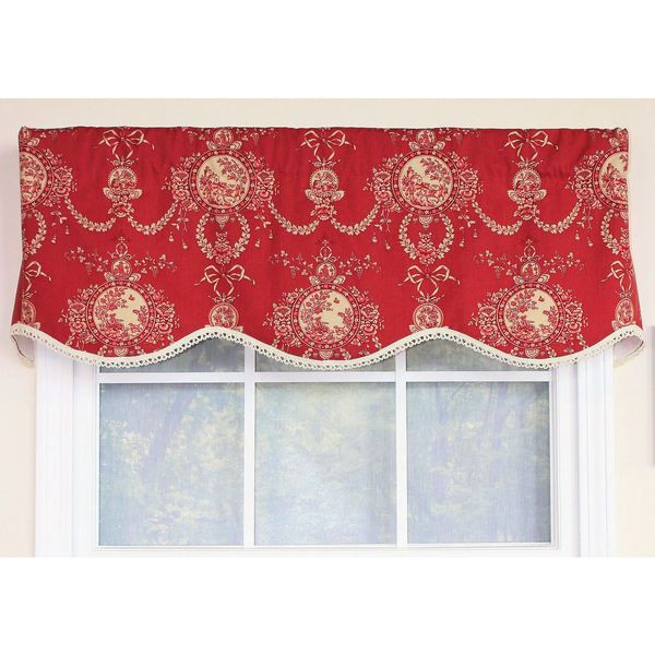Overstock Kitchen Curtains
 Cameo Toile Crimson Provance Window Valance Overstock