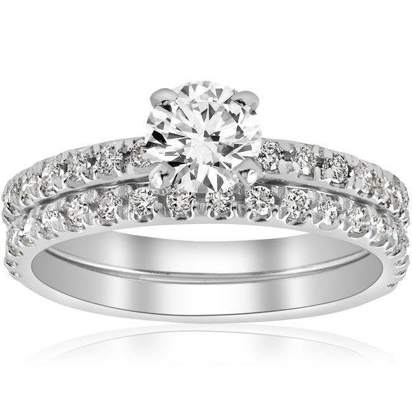 Overstock Wedding Bands
 Shop 14k White Gold 1 1 4 ct TDW Diamond Engagement Ring