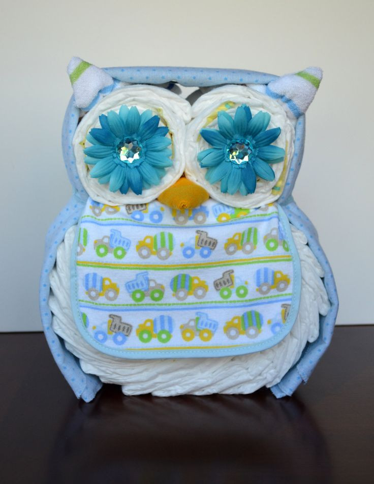 Owl Baby Shower Gifts
 Boy Girl or Neutral Owl Diaper Cake Baby Shower Gift