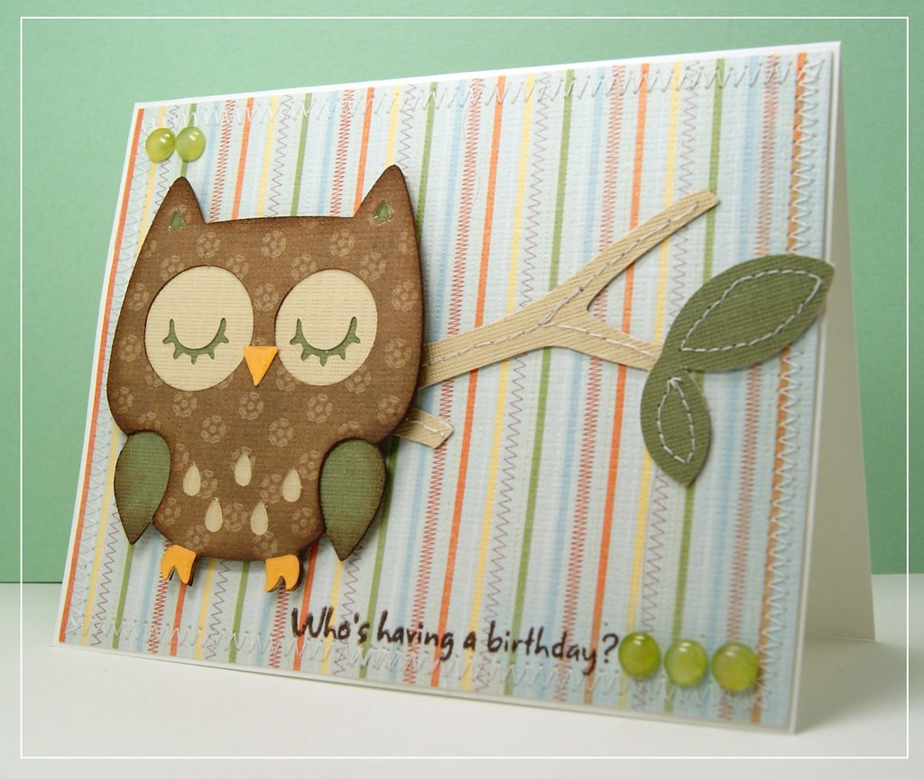 Owl Birthday Card
 Owl Handmade Birthday card littlecardmaker