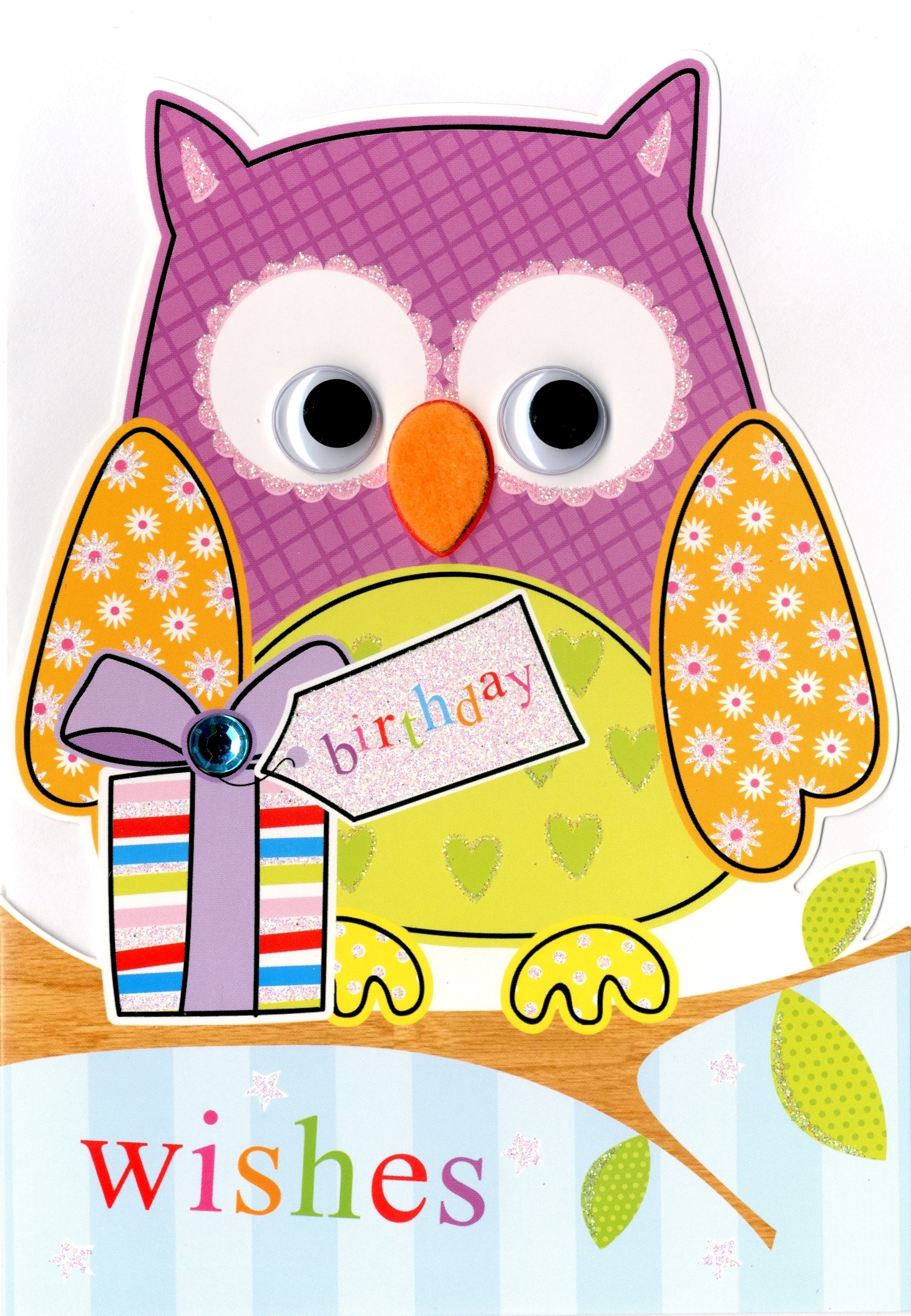 Owl Birthday Card
 Owl Birthday Wishes Greeting Card Hand Finished Simply