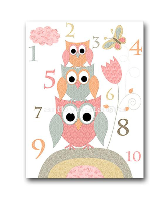 Owl Decor For Baby Nursery
 Kids Wall Art Owl Nursery Owl Decor Baby Nursery by