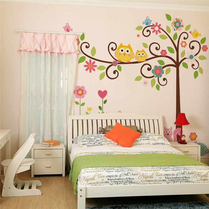 Owl Decor For Kids Room
 cute wise owls tree wall stickers for kids room