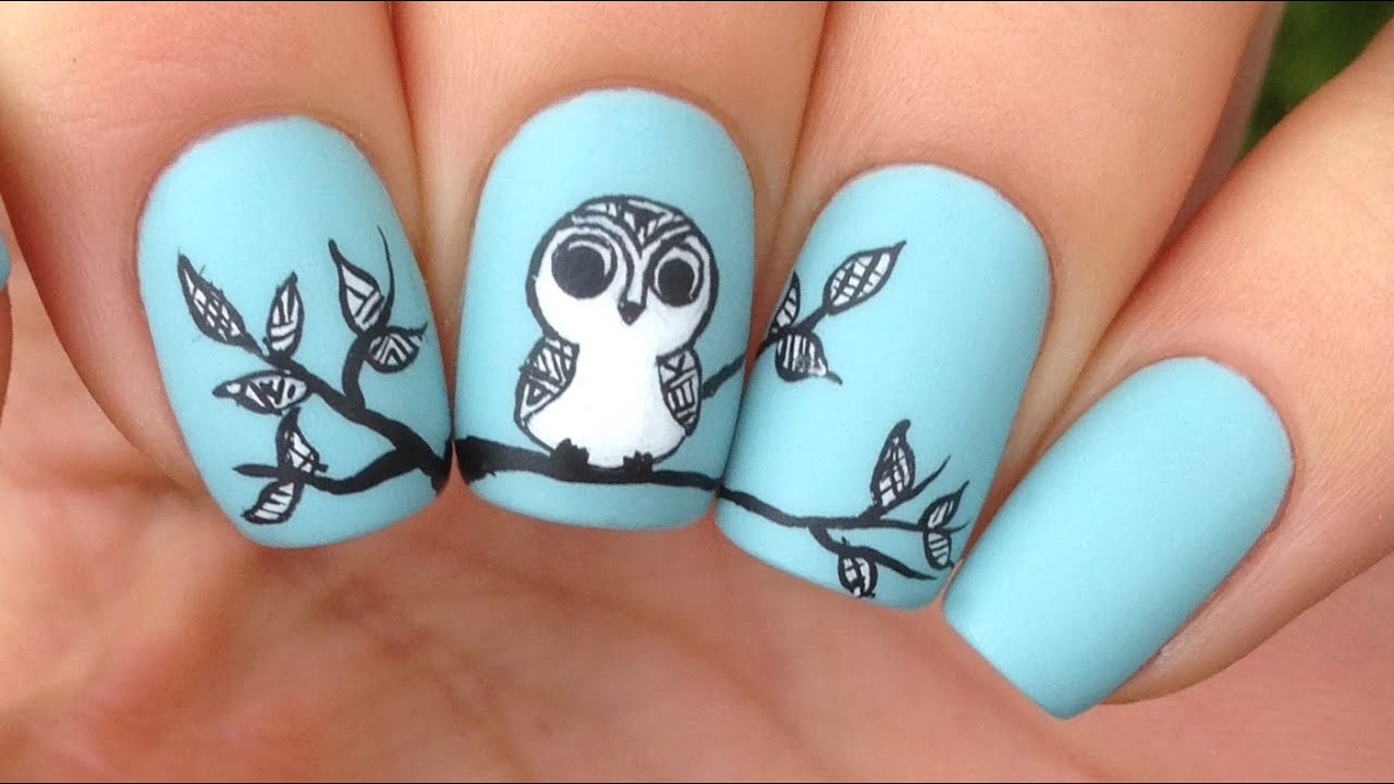 Owl Nail Designs
 Nail Art Tutorial Cute Tribal Owl