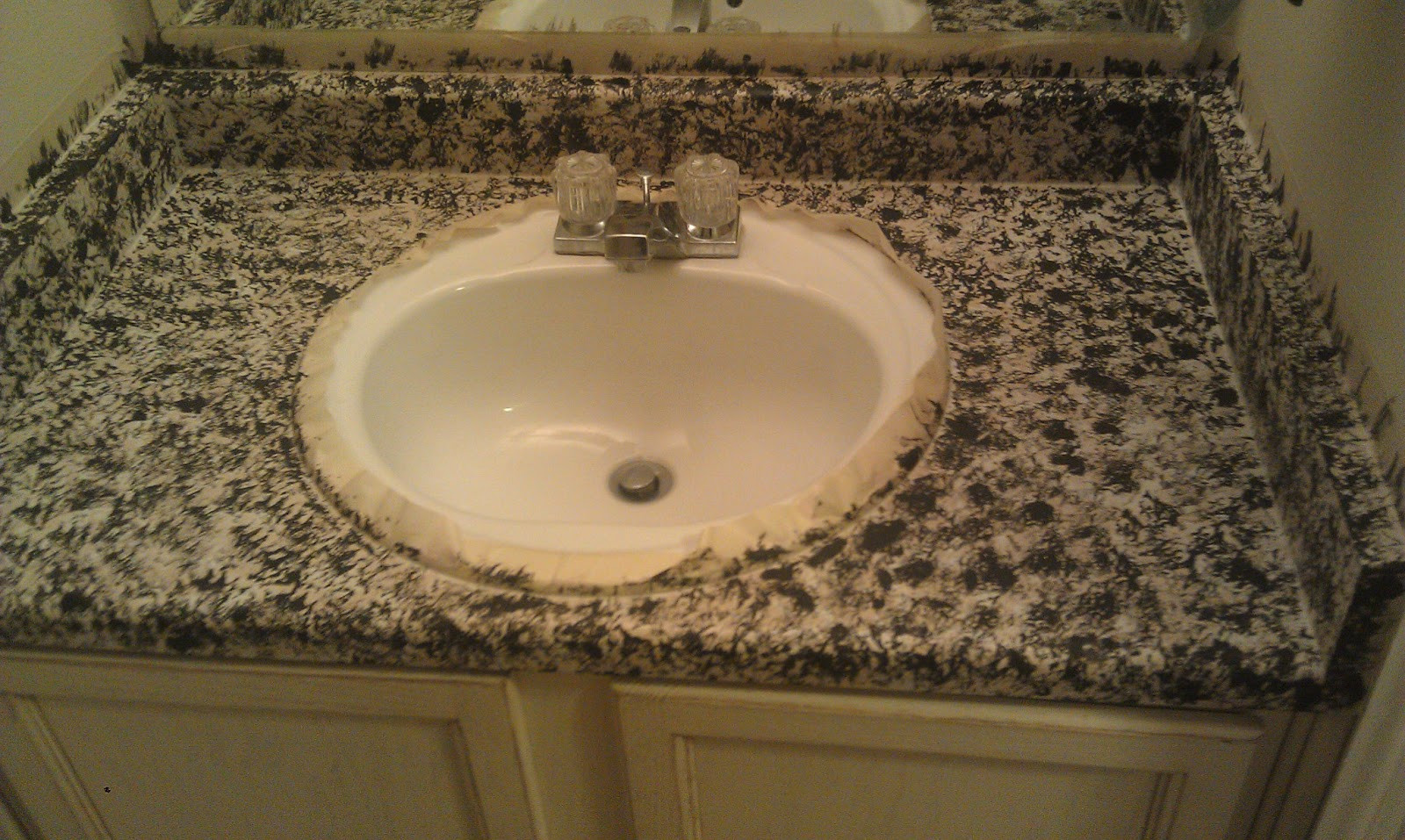 Painted Bathroom Countertop
 DelleyDew Painted Faux Granite CounterTop