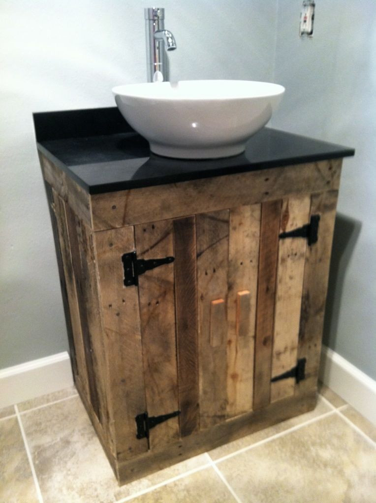 Pallet Bathroom Vanity
 Pallet Vanity I like this but would b better if it was