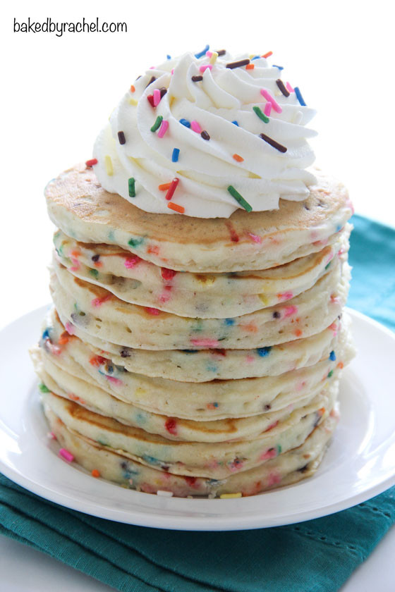 Pancake Birthday Cake
 Funfetti Cake Batter Pancakes