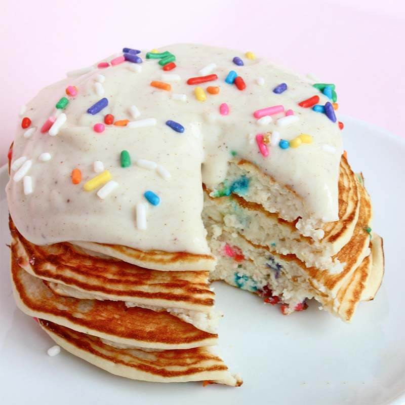 Pancake Birthday Cake
 Funfetti Birthday Cake Pancakes