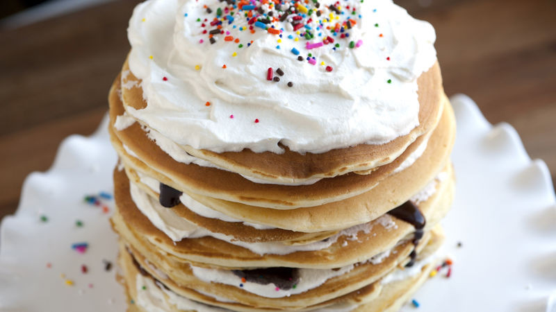 Pancake Birthday Cake
 Pancake Cake Recipe BettyCrocker