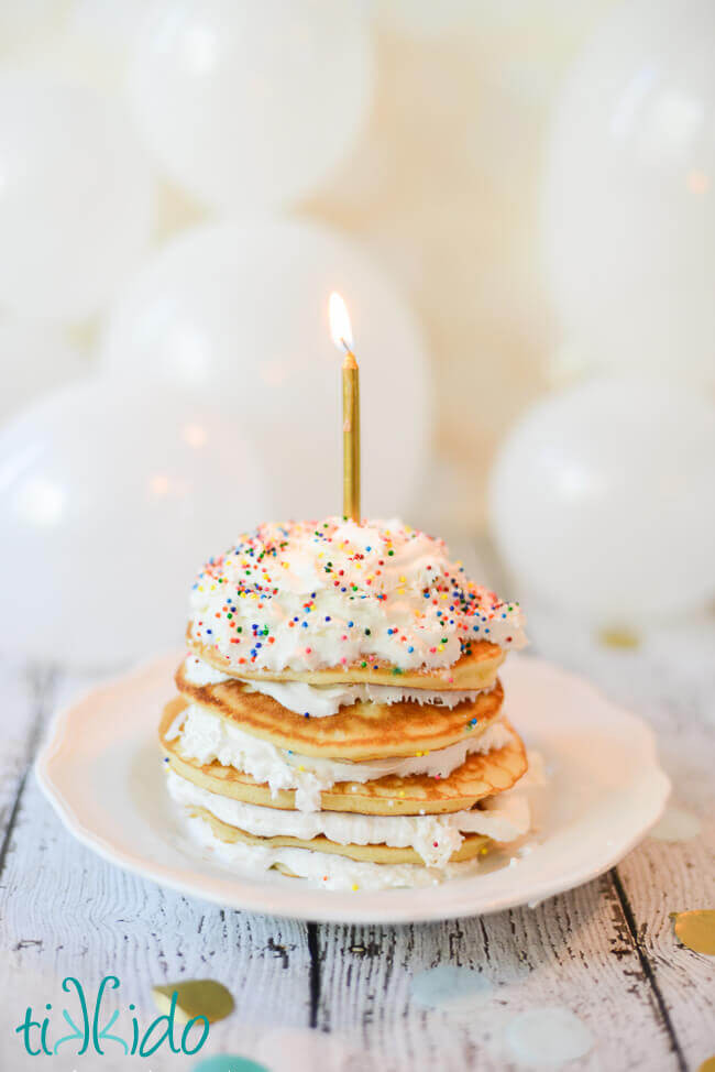 Pancake Birthday Cake
 Easy Birthday Cake Pancakes Made With Cake Batter