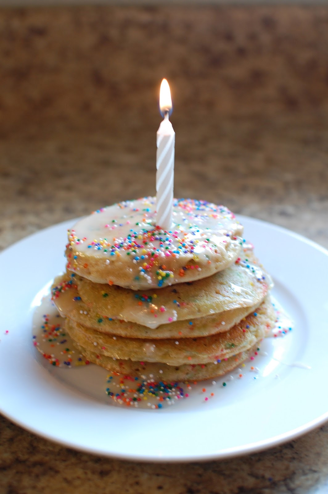 Pancake Birthday Cake
 birthday cake pancakes A Bird and a Bean