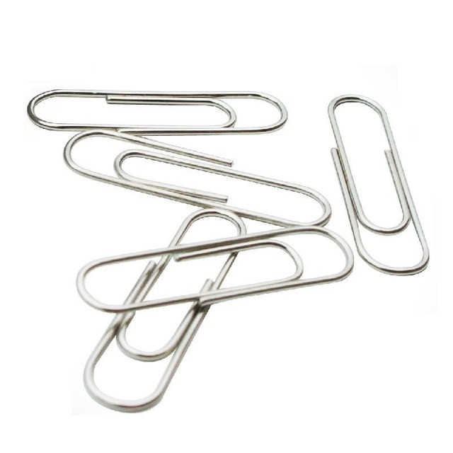 Paper Pins
 2 sets lot paperclip office stationery chrome silver u