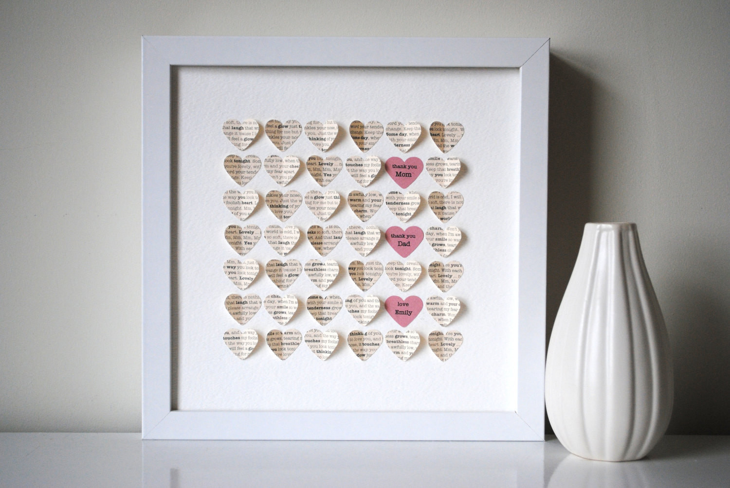 Parent Gift Ideas For Wedding
 Parents Thank You Gift Personalized 3D Hearts Made