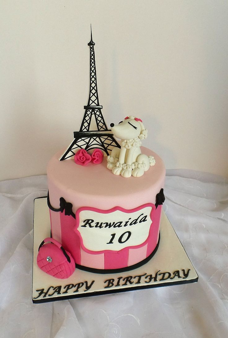 Paris Birthday Cakes
 Paris themed birthday cake with fondant poodle handbag