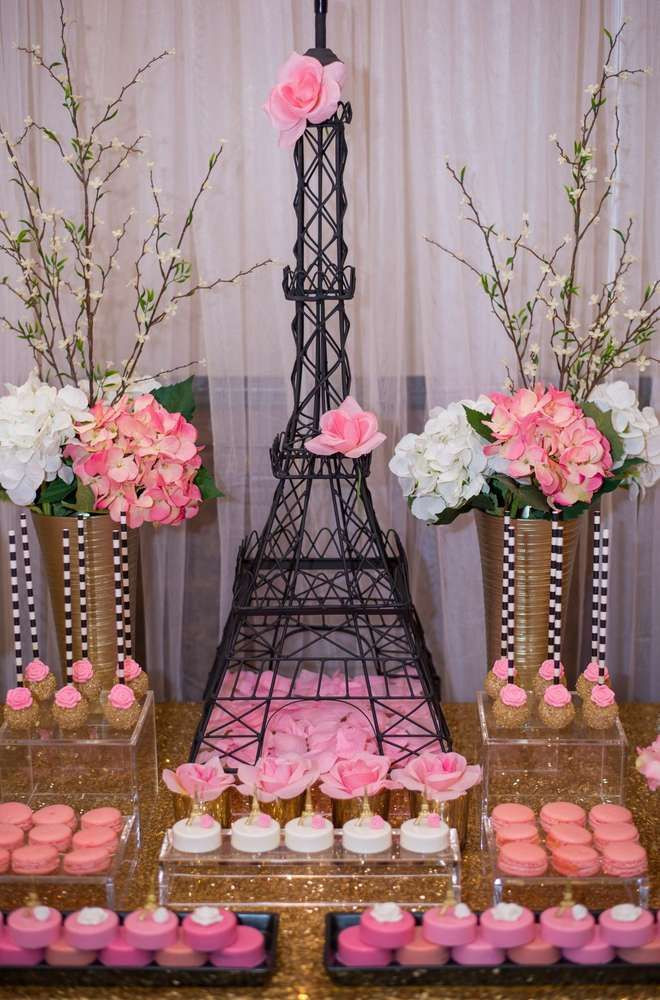 Paris Themed Wedding Decorations
 French Parisian Bridal Wedding Shower Party Ideas