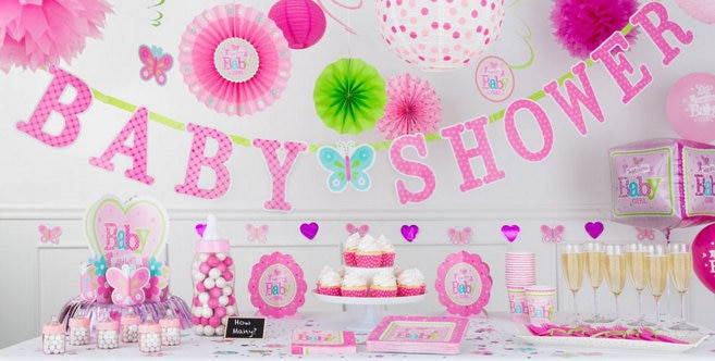 Party City Baby Shower Ideas
 Wel e Baby Girl Baby Shower Decorations Party City