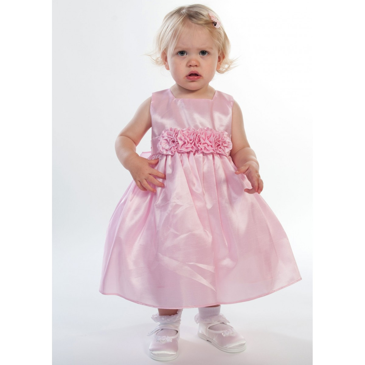 Party Dresses Baby
 Pink taffeta rose waist baby party dress 3 24 months