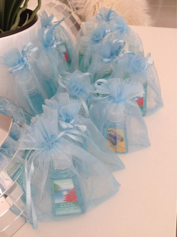 Party Favors Baby Shower Boy
 Baby Shower Party Favor hand sanitizer in its own baby blue