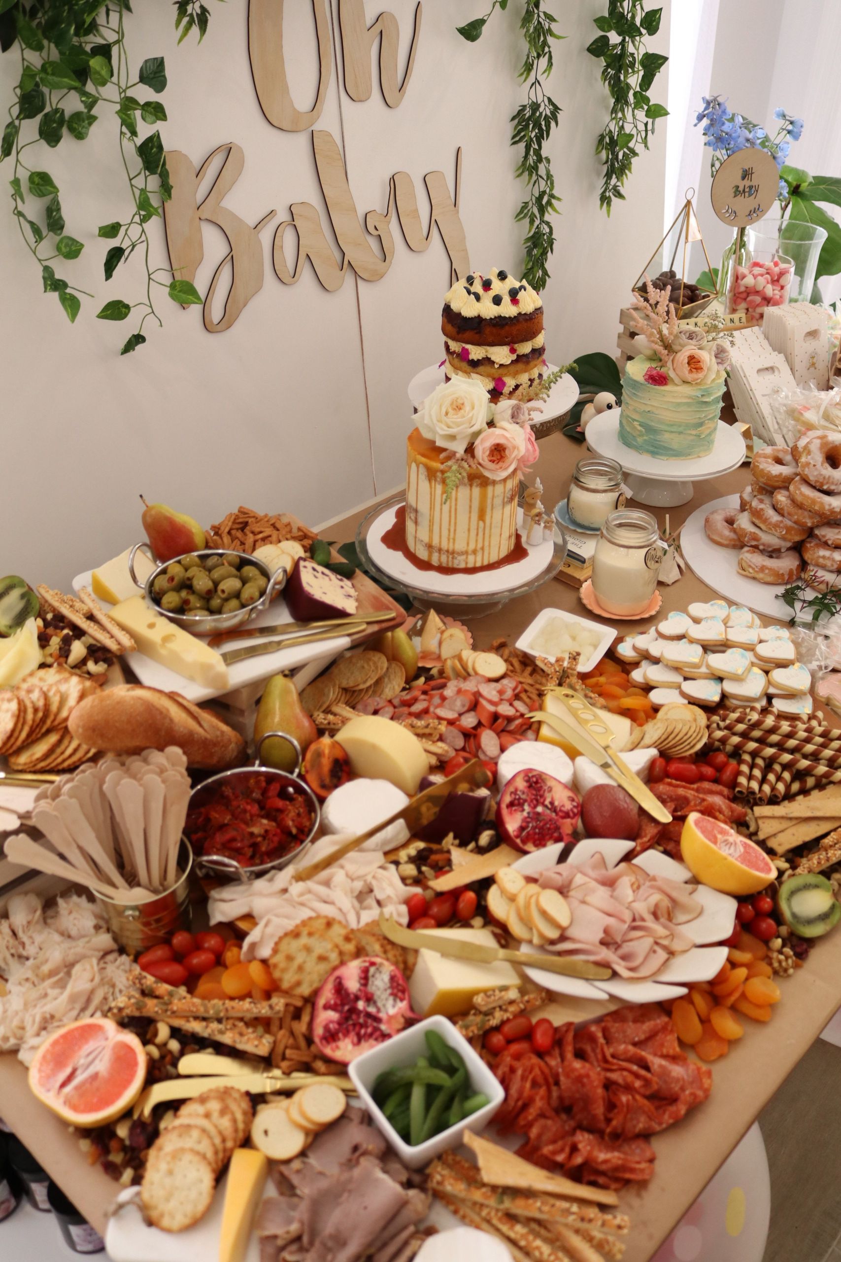 Party Food Table Ideas
 Baby shower grazing table ideas in 2019