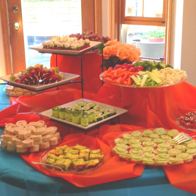 Party Food Table Ideas
 Vary the heights of your platters for your graduation