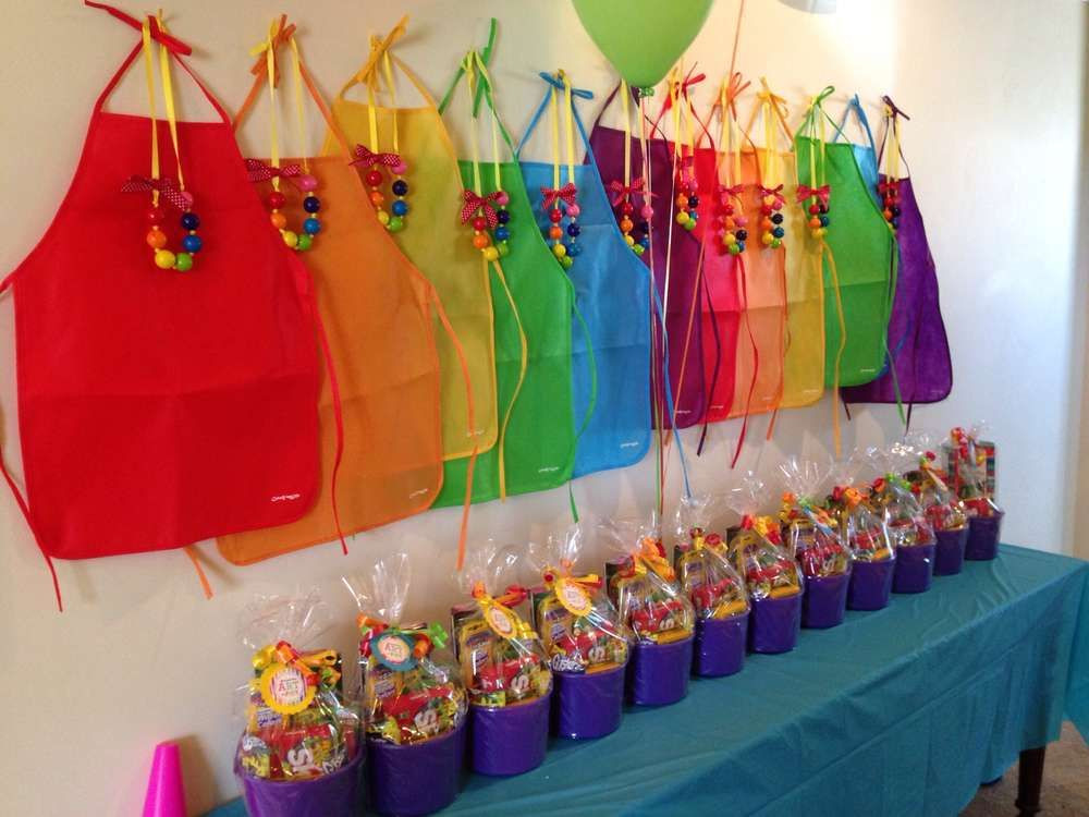 Party Gifts For Kids
 Art Party buckets for favors are a good idea
