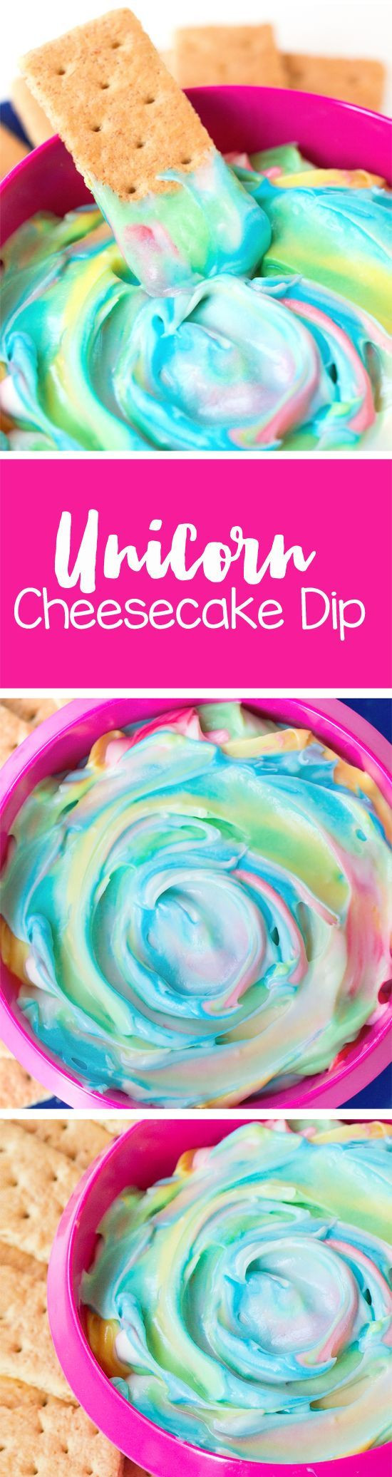 Party Ideas Unicorn Food Glass
 Unicorn cheesecake dip