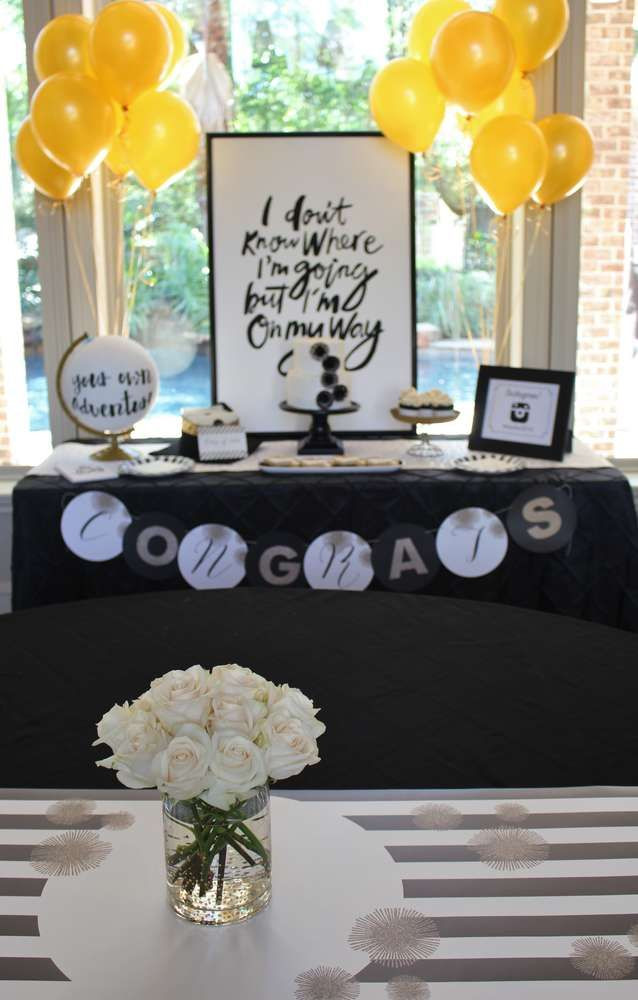 Party Planning Ideas For Graduation
 Black and white graduation party See more party planning