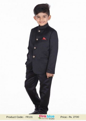 Party Wear For Baby Boy
 Royal Indian Jodhpuri Suit with Trouser for Kids Boys