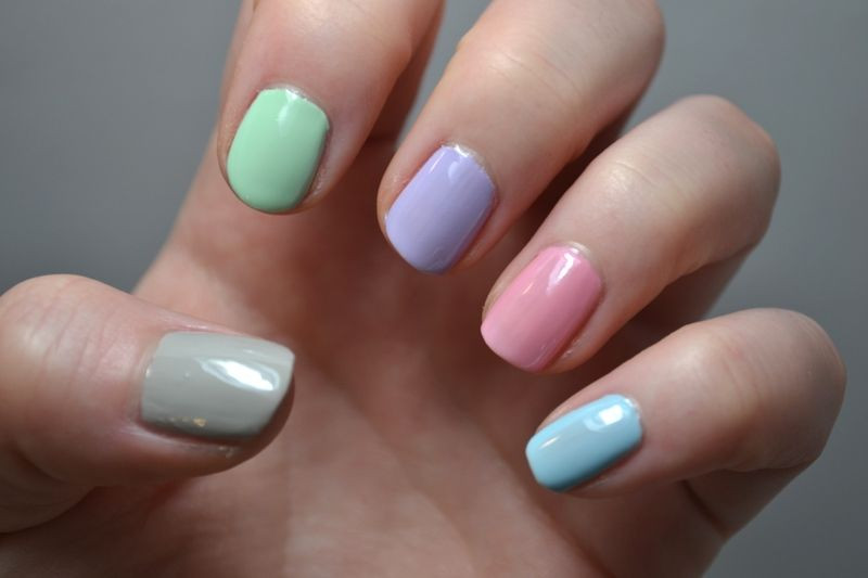 Pastel Colors Nail Designs
 Individual Pastel Colored Nails For Easter