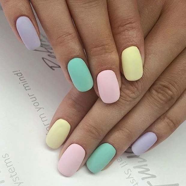 Pastel Colors Nail Designs
 41 Cute Easter Nail Designs for 2019
